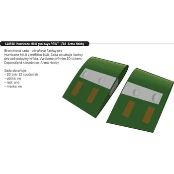 Plastikový model Eduard 1/48 Hurricane Mk.II gun bays PRINT (ARMA HOBBY)