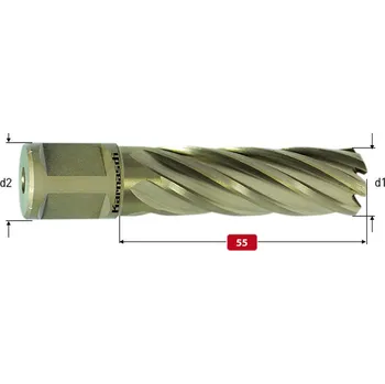 Vrták Karnasch 201270u045 | Jádrový vrták 45 mm, GOLD-DRILL LINE 55 upnutie WELDON 19