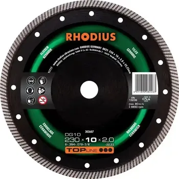 Řezný kotouč Rhodius 303607 | Diamantový řezný kotouč DG10 230x7,5x2,0x22,23