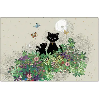 prostírání Prostírání BUG ART Kočka s koťátkem na louce, 28 x 43 cm (Plastové prostírání s kočkou, kočka, kočky)