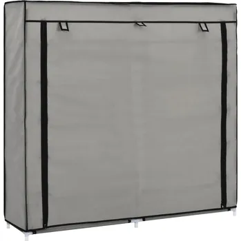 Botník vidaXL Botník s potahem šedý 115 x 28 x 110 cm textil