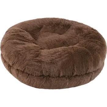 Pelíšek pro psa O´LALA PETS STELLA kulatý pelíšek s dlouhým fleecem Hnědý 80cm