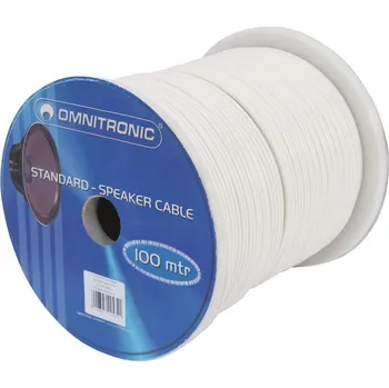 Audio kabel Kabel reproduktorový, 2x 1,5qmm, plochý bílý