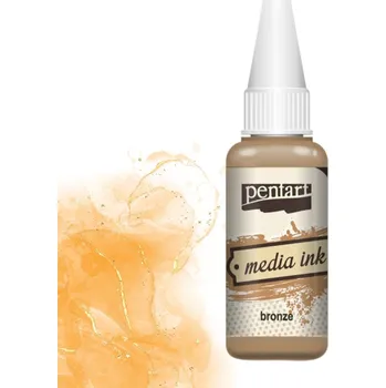 Pentart alkoholový inkoust Media Ink 20 ml Barvy Pentart: bronze
