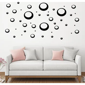 Samolepící dekorace Živá Zeď Samolepka na zeď Bubliny Barva: černá