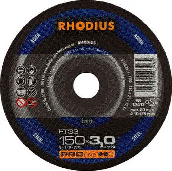 Řezný kotouč Rhodius 200773 | Řezný kotouč 150x3,0x22,23 mm, FT33, rovný