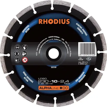 Řezný kotouč Rhodius 303189 | Diamantový řezný kotouč LD50 230x7,0x2,4x22,23 mm