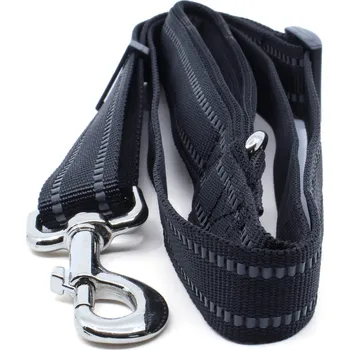 Vodítko pro psa Vsepropejska Lining vodítko s podšívkou | 88-138 cm Barva: Černá, Šířka vodítka: 3 cm