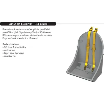 Plastikový model Eduard 1/48 FM-1 seat PRINT (EDUARD)