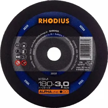 Řezný kotouč Rhodius 200509 | Řezný kotouč 180x3,0x22,23 mm, KSM, rovný