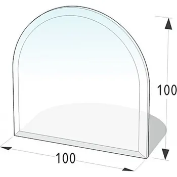 LIENBACHER 8 mm sklo podkladové pod kamna – půloblouk 100/100 cm