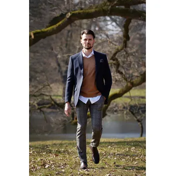 Pánské sako Barva: Modrá, Velikost: 118, Střih: REGULAR FIT