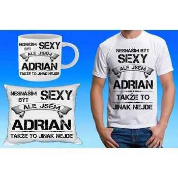 Pánské tričko dárkový set se jménem ADRIAN 152 (při koupi setu ušetříte)