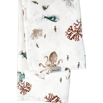 Dětská deka Mimilove Mušelínová plenka 100x100cm Oceán White