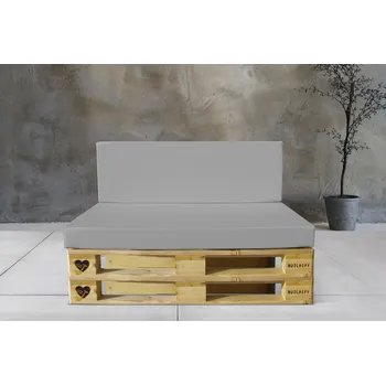 Zahradní sestava LEHNĚTE SEDÁKY NA PALETY OUTDOOR | PEVNÝ MOLITAN | PREMIUM LÁTKY tl. 10cm Barva potahu: PREMIUM SVĚTLE ŠEDÁ, Velikost produktu: 60 x 40