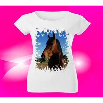 Dámské tričko Dámské tričko s koněm III (kůň koně III)