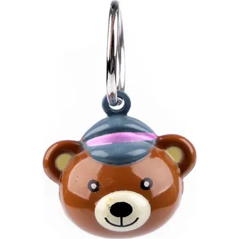 Přívěsek Přívěsek s rolničkou zvířátka, dýně, barva 6 hnědá medvěd