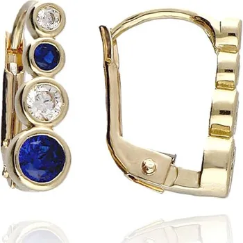 Náušnice Zlatnictví Helios Náušnice zlaté s modrými zirkony