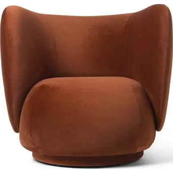 Křeslo Ferm Living Lounge chair Rico Rich Velvet, rust