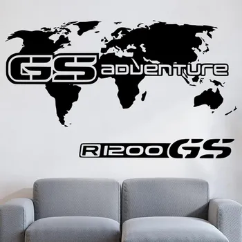 Samolepící dekorace Živá Zeď Samolepka na zeď GS Adventure Mapa Barva: černá