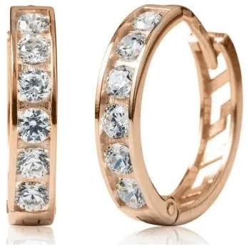 Šperk Couple, Kruhové náušnice Elaxi, růžové zlato se zirkony, 585-66-3-0380.4C00.0.14.001.61