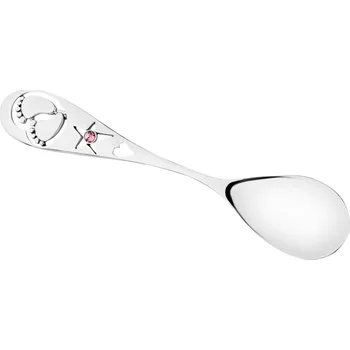 Příbor Stříbrná lžička se zirkonem - chodidla, děvče - AP536-1569