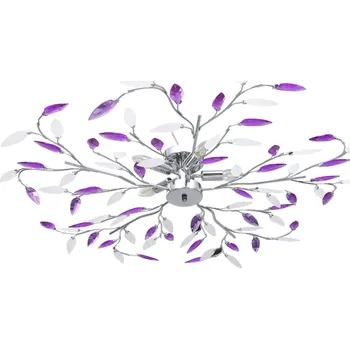 vidaXL Marketos Stropní svítidlo s akrylovými lístky pro 5 žárovek E14 fialové