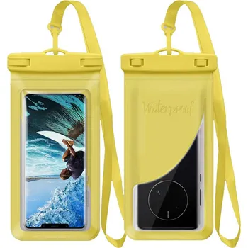 Pouzdro na mobilní telefon Pouzdro pro Apple iPhone + šňůrka - voděodolné - plast / guma - žluté