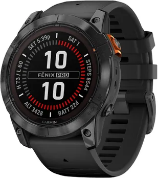 Chytré hodinky Garmin Fenix 7X Pro Solar Gray/Black Silicone Band
