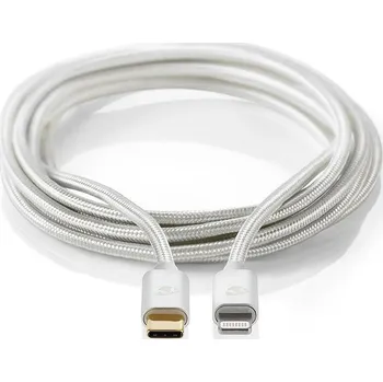 Kabel Nedis CCTB39650AL10 Lightning| Apple Lightning 8pinový, 1m, stříbrno-černý CCTB39650AL10