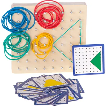 Geoboard dřevěná skládačka vytvářející tvary pomocí gumiček 15 x 15 x 2,3  cm od 299 Kč - Zbozi.cz