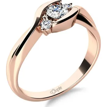 Prsten Couple, Netradiční zásnubní prsten Laura, růžové zlato se zirkony, vel. 54, prům. 17.2 mm, 585-68-1-4258.4C00.0.54.001