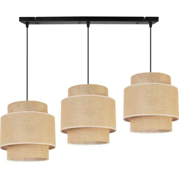 Závěsné svítidlo Boho, 3x jutové stínítko, (výběr ze 2 barev konstrukce)
