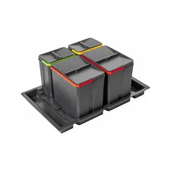 Odpadkový koš GTV Koše pro oddělení AxiSpace, pro šířku zásuvky 800 mm, 2X15L, 2X7L