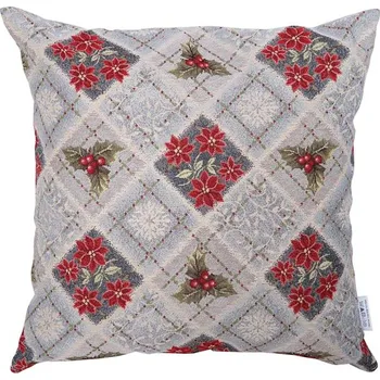 Dekorativní polštářek Dekorační polštář šedý, vánoční hvězda, 45x45 cm