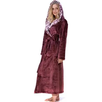 Dámský župan Dámský dlouhý župan s kapucí Vestis Flora vřes 3956 4853 vřesová L