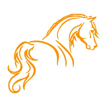 Samolepící dekorace Kůň 104 pravá (06 - oranžová) SAMOLEPKA NA AUTO, NÁLEPKA, FÓLIE, POLEP, TUNING, VLASTNÍ TEXT, TISK, AUTOSAMOLEPKY.cz, POLEPY, OBRÁZEK, LOGO, 3D STICKERS