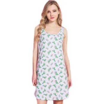 Dámské noční prádlo Dámská noční košile na ramínka Vienetta Secret Kaktus zelená S