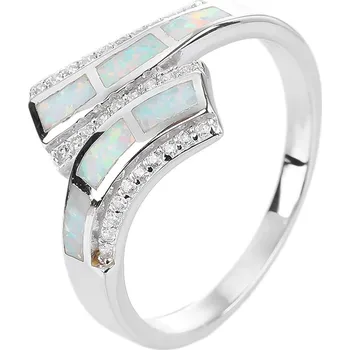 Prsten Bealio BEALIO Stříbrný prsten ŘECKÝ bílý OPÁL Velikost prstenu: 56 03-08575-1559