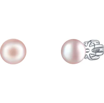 Náušnice Olivie Stříbrné 5mm náušnice PERLY PINK 7979 Ag 925; ≤1 g.