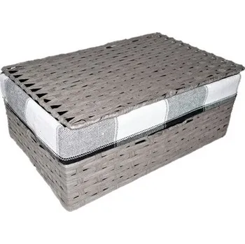 Úložný box Úložný koš s víkem šedý 36x24 cm