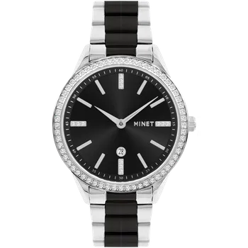 Hodinky MINET Design Stříbrno-černé dámské hodinky AVENUE MWL5307 (POŠTOVNÉ ZDARMA!! )
