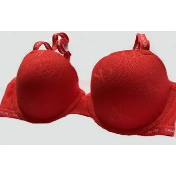 Podprsenka Dámská podprsenka Calvin Klein QF6790E LOGO MESH červená červená 75DD