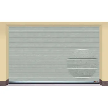 Garážová vrata AMPEL s.r.o. Sekční garážová vrata STŘÍBRNÁ RAL 9006 L 355×235 cm s elektrickým pohonem - Montáž svépomocí