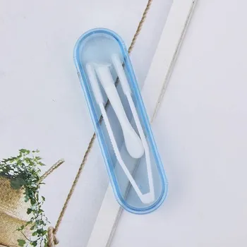 Kontaktní čočky Malá plastová krabička pro kontaktní čočky s pinzetou - modrý