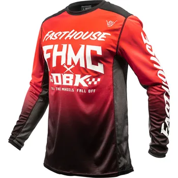 Moto dres Fasthouse Youth Grindhouse Twitch Jersey Red Black Velikost: YS