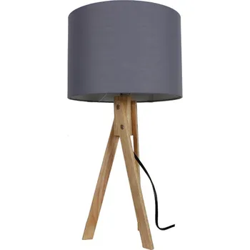 Lampička NIPEKO Stolní lampa 3-nožka dub, šedá