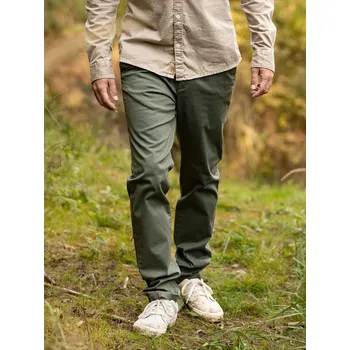 Pánské kalhoty Pánské kalhoty - zelené Khaki zelená S - 38