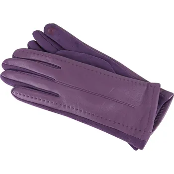 Rukavice Dámské semišové rukavice s koženkou 3095-13, fialové barvy 9001721