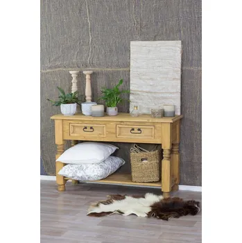 Toaletní stolek ARTEN (NANO Systems s.r.o.) Rustikální toaletní stolek POPRAD MES09 - borovice (světlý/tmavý vosk)